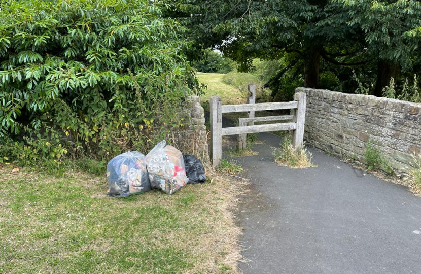 The collected litter from Arcal Park